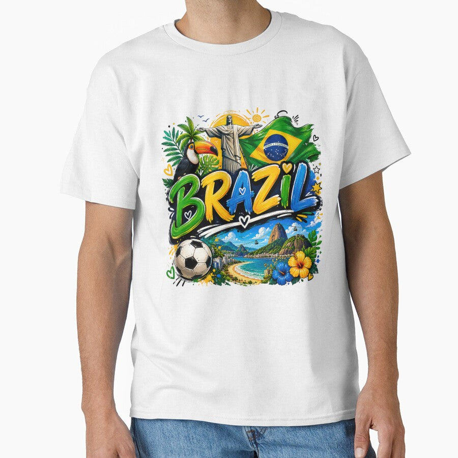 Brazil Pride Colorful Travel Soccer Carnival Tropical Design by Wear Sculpt