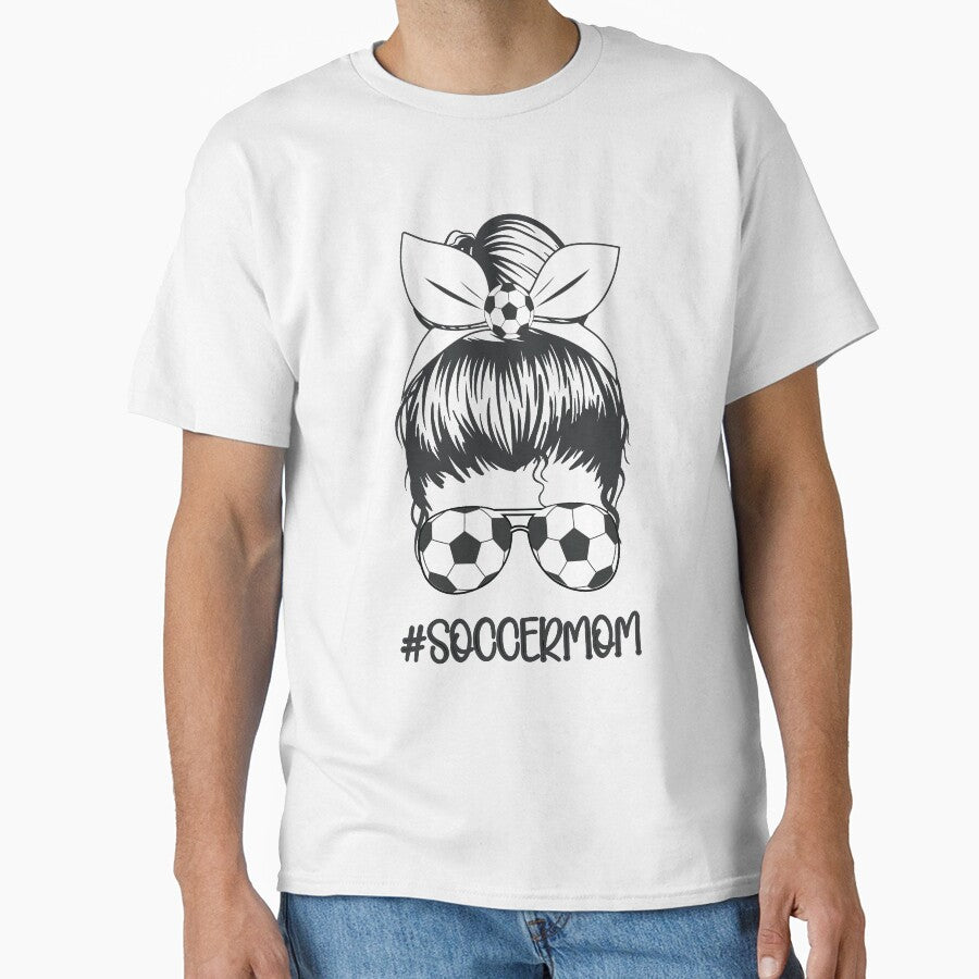 Soccer Mom Messy Bun Skull with Sunglasses Funny Mama Mothers Day Women by clothesy7