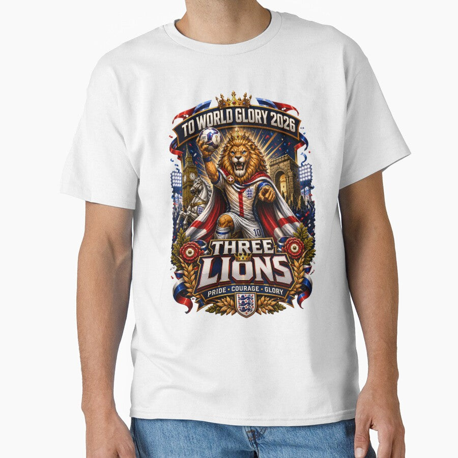 English Three Lions Football Glory 2026 by Retro Arabica