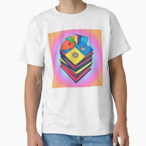 "Ctrl+Alt+Retro: Floppy Disk Frenzy" Classic T-Shirt Hoodie, Sweatshirt | PureTeeCo.com (Image 2)