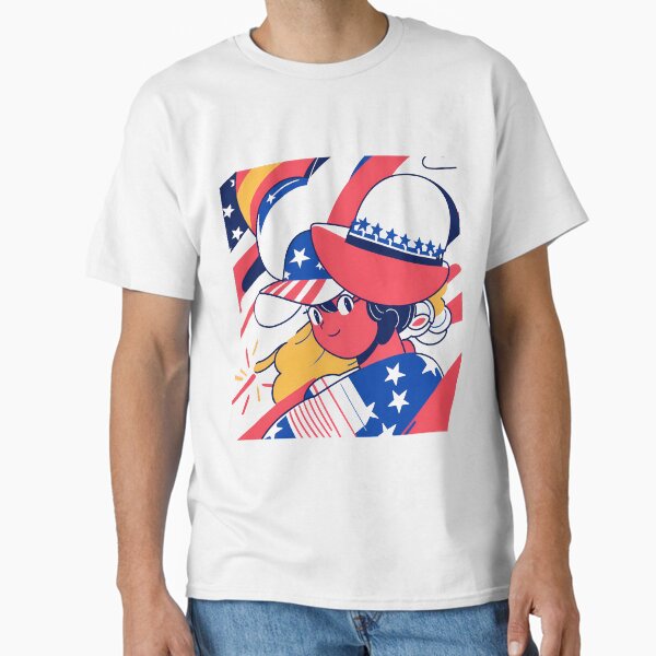 United States Whimsical Celebration Joyful Festive Characters Colorful Classic T-Shirt