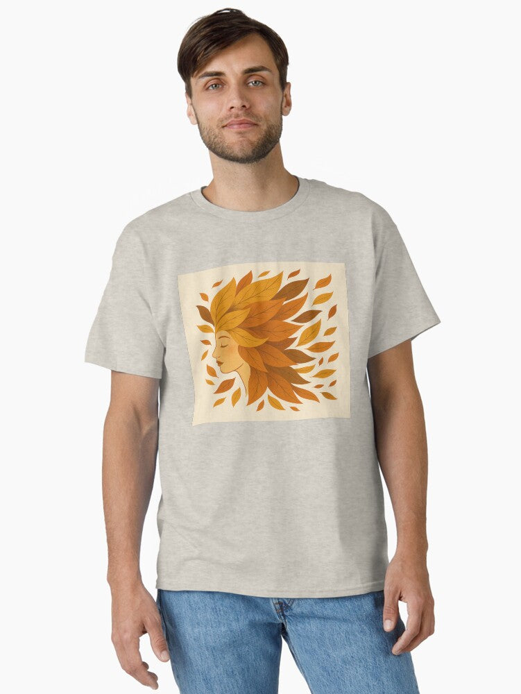 Leaf Spirit — Autumn Wind Whisperer Classic T-Shirt Hoodie, Sweatshirt | PureTeeCo.com (Image 1)