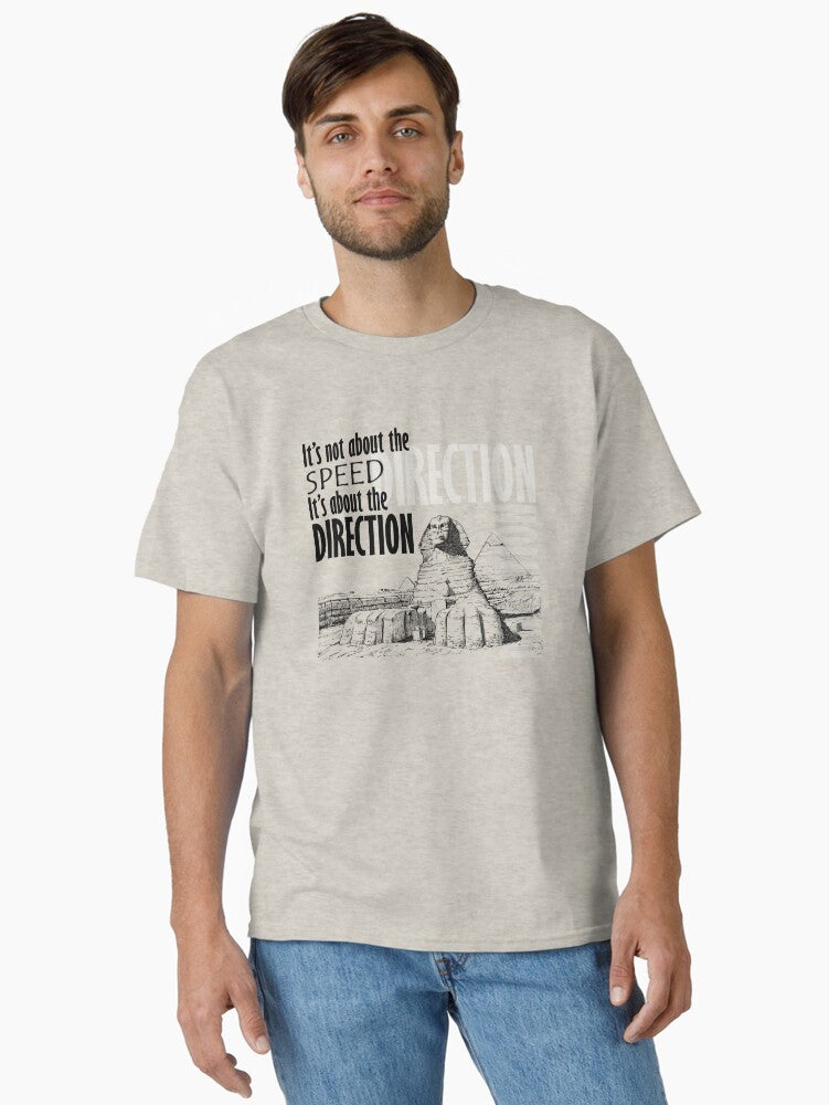 Direction It's Not About The Speed It's About The Direction Cream Background Classic T-Shirt Hoodie, Sweatshirt (Image 1)
