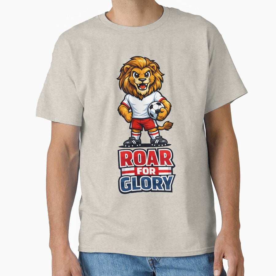 England Lion Soccer Mascot – Roar for Glory Football Fan T-Shirt & Sticker by  Artistry in Motion by MADsrecreation