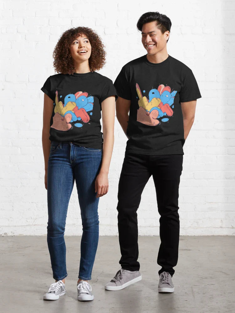 Red Blue Yellow Celebration Joyful Festive Characters Colorful Classic T-Shirt