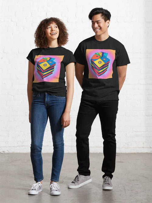 "Ctrl+Alt+Retro: Floppy Disk Frenzy" Classic T-Shirt Hoodie, Sweatshirt | PureTeeCo.com (Image 1)