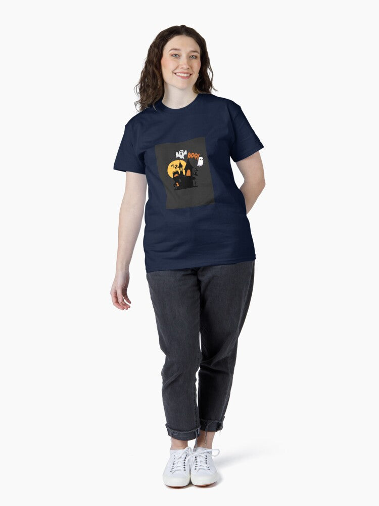 Halloween Boo! Classic T-Shirt Hoodie, Sweatshirt | PureTeeCo.com (Image 4)