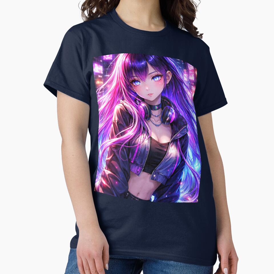 Hypnotic Neon Anime Girl – Cyberpunk Waifu Aesthetic Glow by AnimDream
