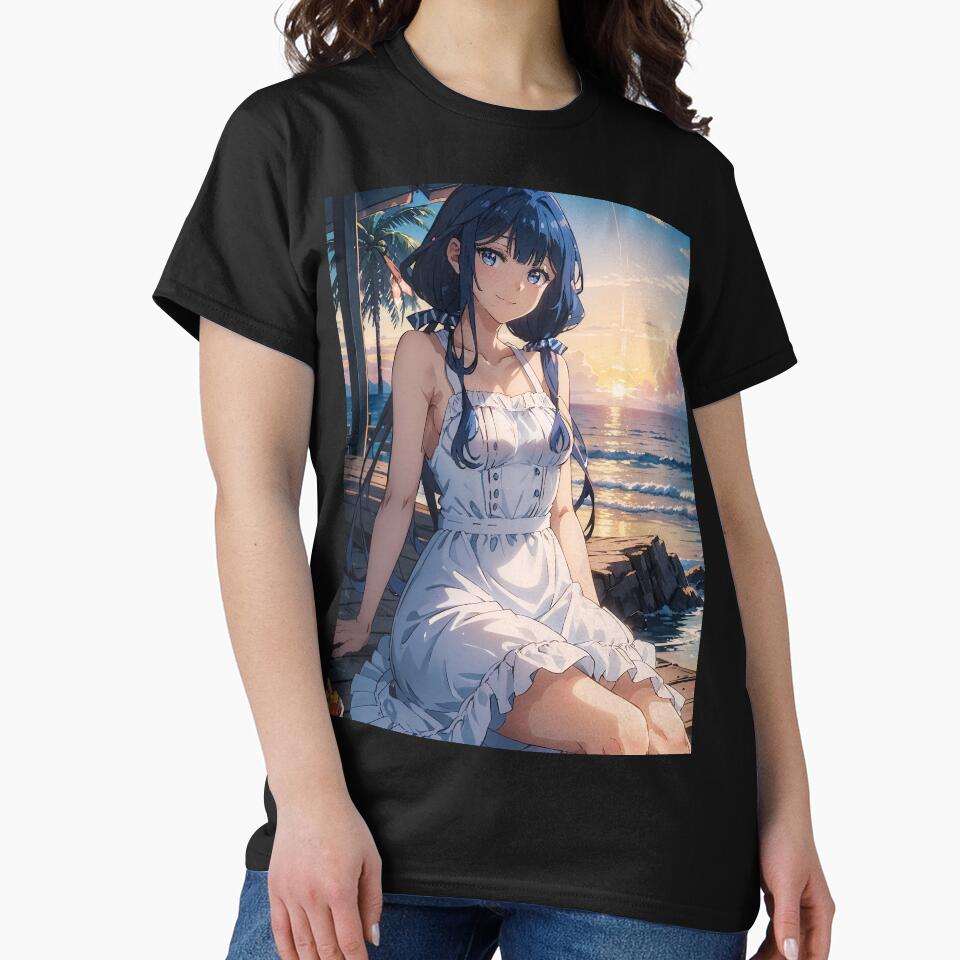 Aki Adagaki White Dress Sunset Masamune kun Revenge Anime by TorbenKuhano