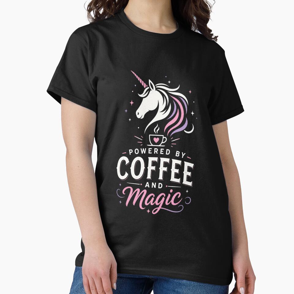 Powered by Coffee and Magic – Unicorn Humor Color by CtrlAltLaugh