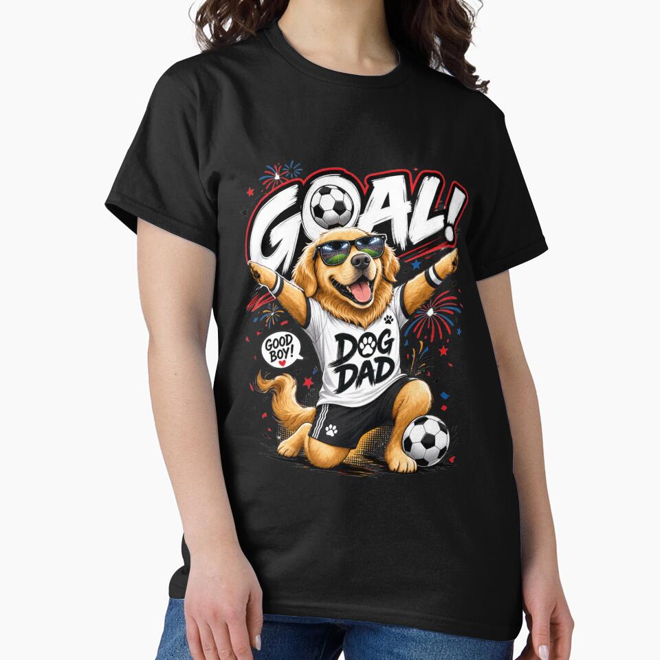 Goal! Funny Golden Retriever Dog Dad World Cup Kawaii by Ashley critters
