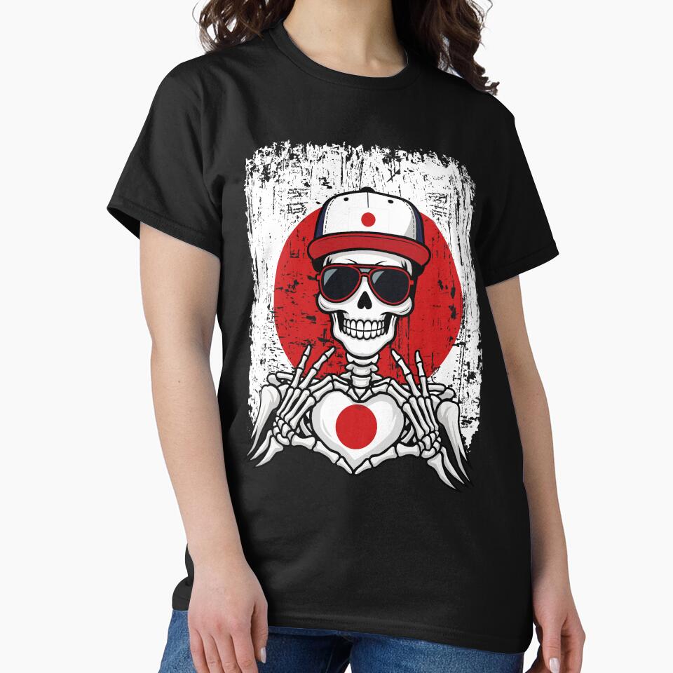 Japan Pride Skeleton Art Tee by Colorful Designs