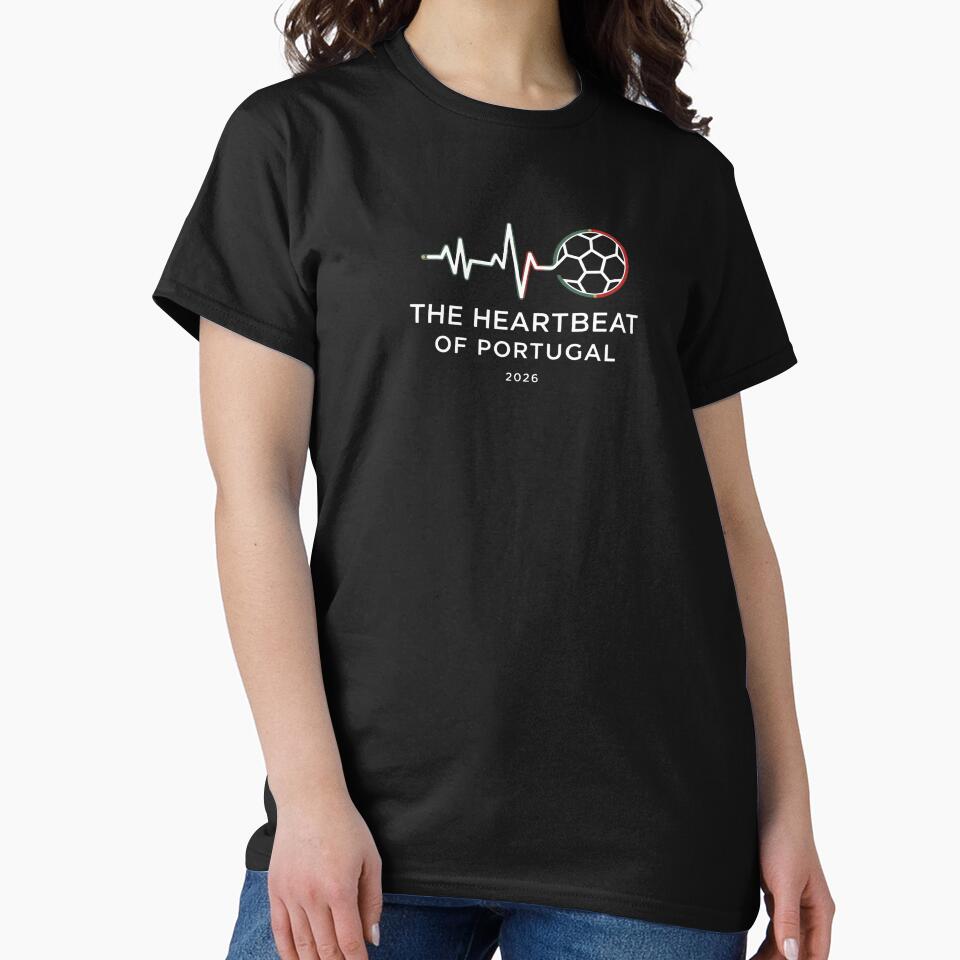 Portugal Football Heartbeat Shirt – The Heartbeat of Portugal 2026 Soccer Fan Design by rebuZZ-Apparels-The Minimalistic Buzz