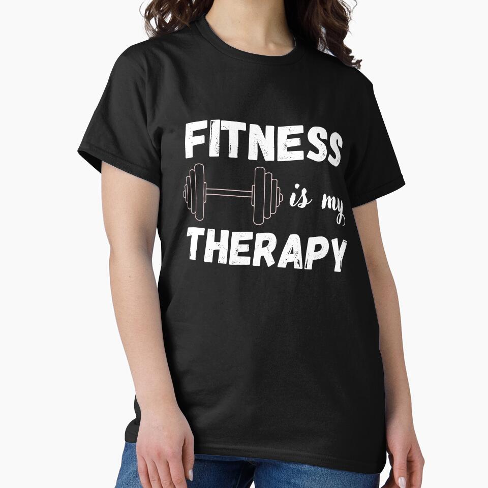 Fitness Is My Therapy Gym Motivation Quote by Designprovider