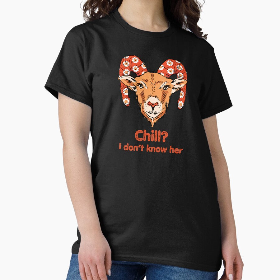 Aries Zodiac Chill I Dont Know Her Classic T Shirt Hoodie, Sweatshirt | PureTeeCo.com