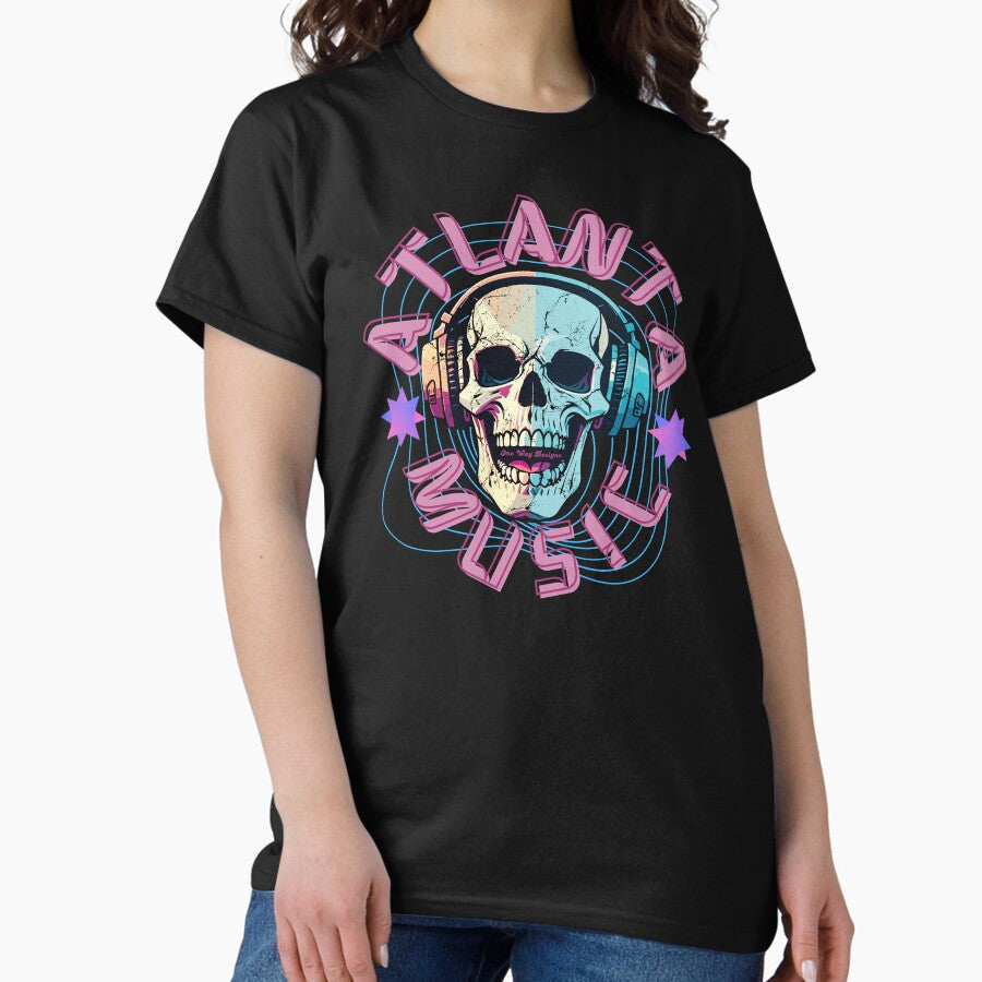 Atlanta Music Skull Design Classic T Shirt Hoodie, Sweatshirt | PureTeeCo.com