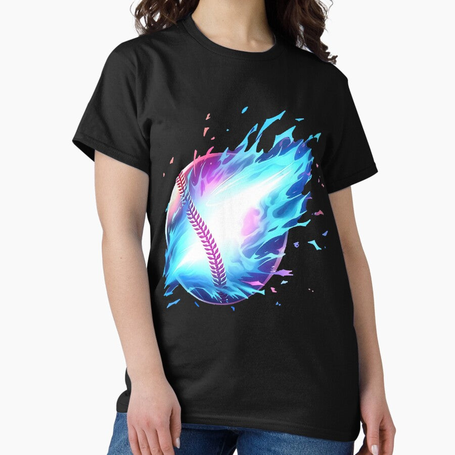 Blue burning baseball - hot game Classic T-Shirt Hoodie, Sweatshirt | PureTeeCo.com
