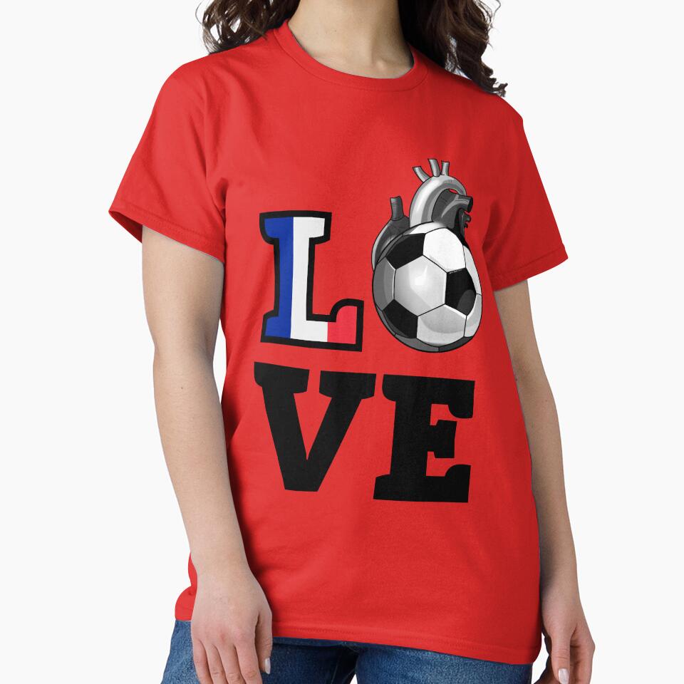 Love French soccer by Marti t-shirts
