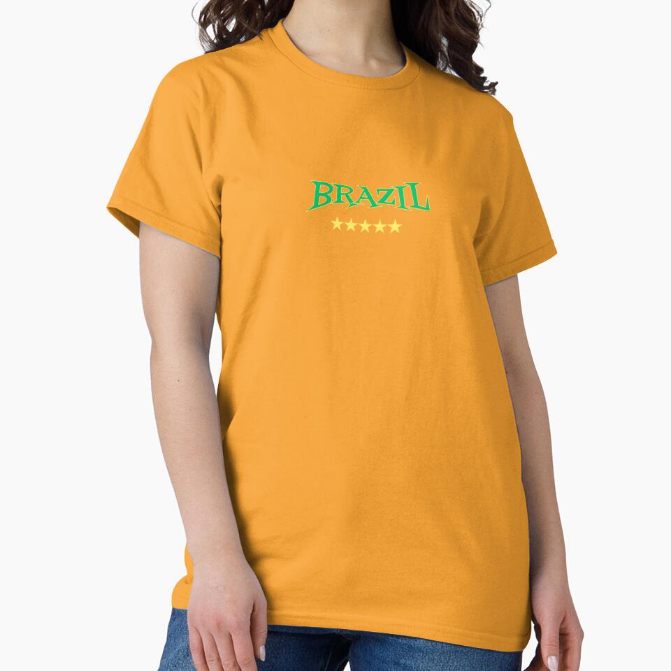 Brazil Football Gold Stars Vintage Jersey by KAWAII STUDIO NB