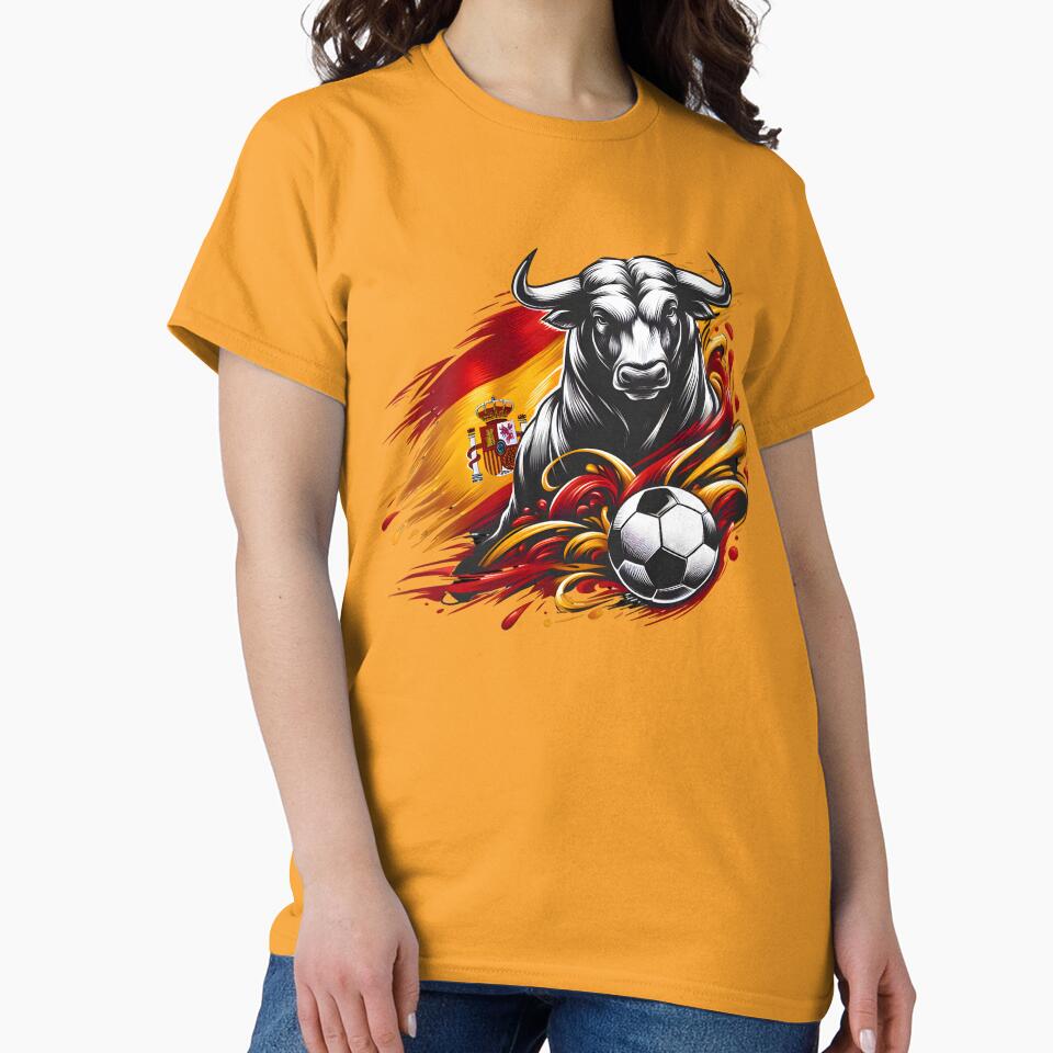 Spain Soccer 2024  Bull Flag Football Fan Patriot by Oz64