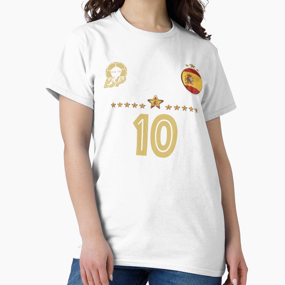 Number 10 Spain Soccer National Team Sport Jersey Fan Design by TroisRois