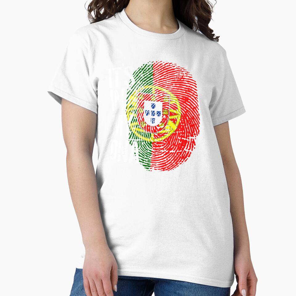 Portugal Flag Fingerprint - It's in my DNA Portuguese by PartyShirts1