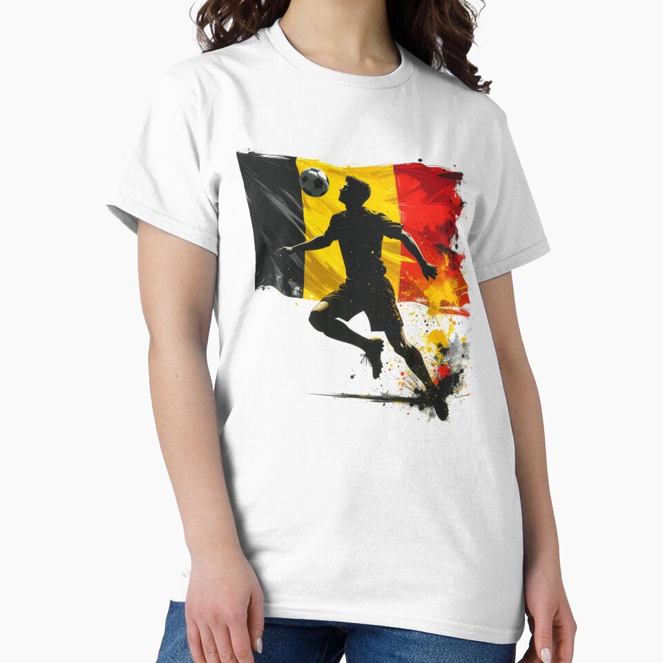 Belgium Soccer Player Art — Belgian Football Flag Action Fan Print by icemanphotos