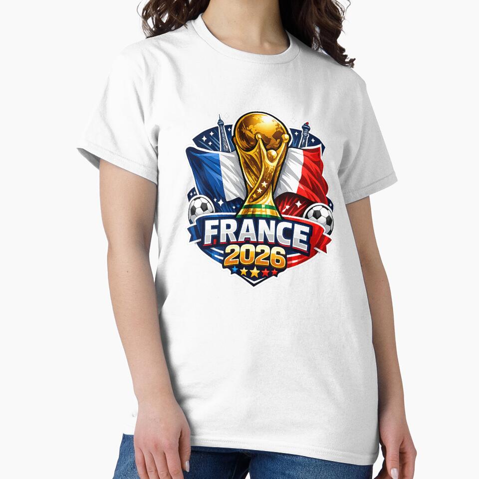 France 2026 Football Fan Pride Blue White Red Vintage Design by fredmascarenas