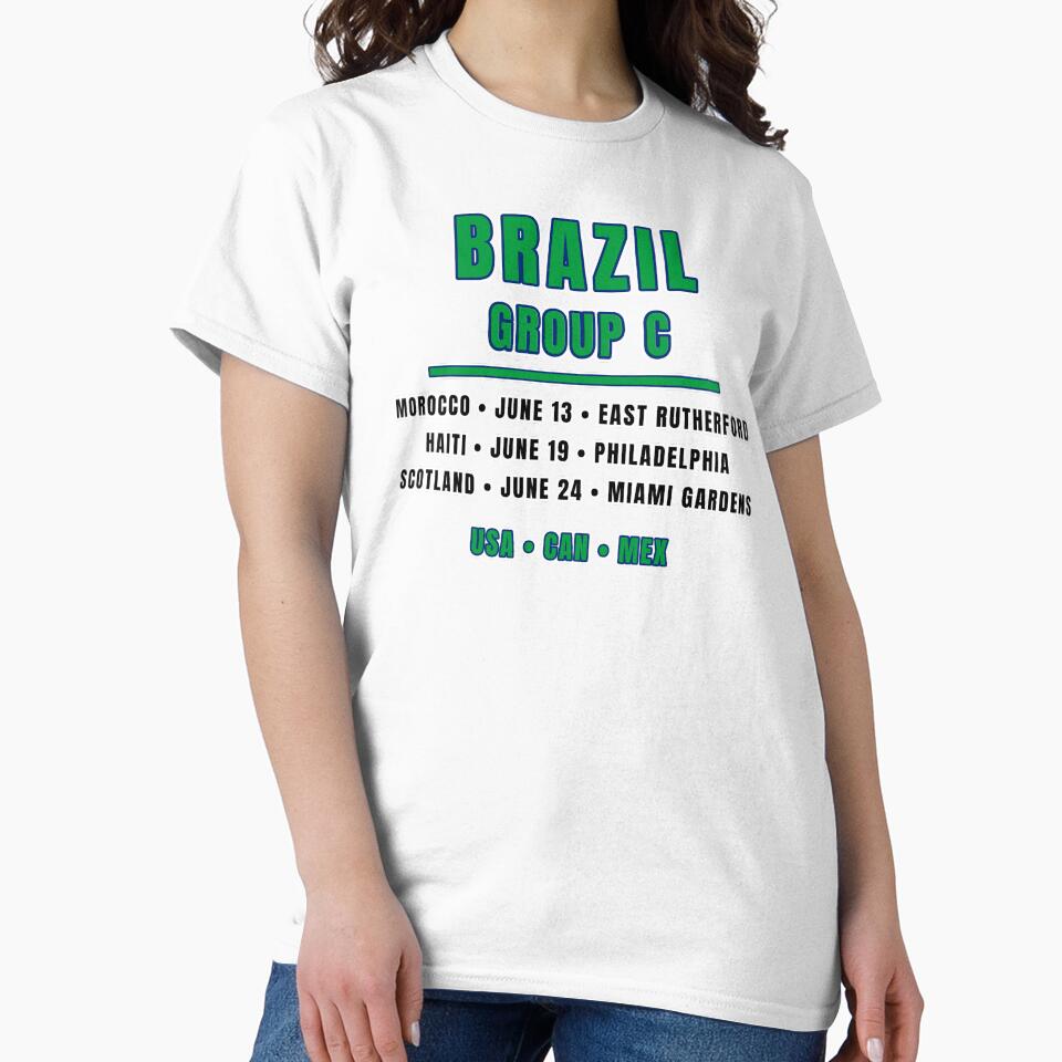 Brazil Football Fixtures T-Shirt – Group C Schedule Shirt by The Hairy Melon