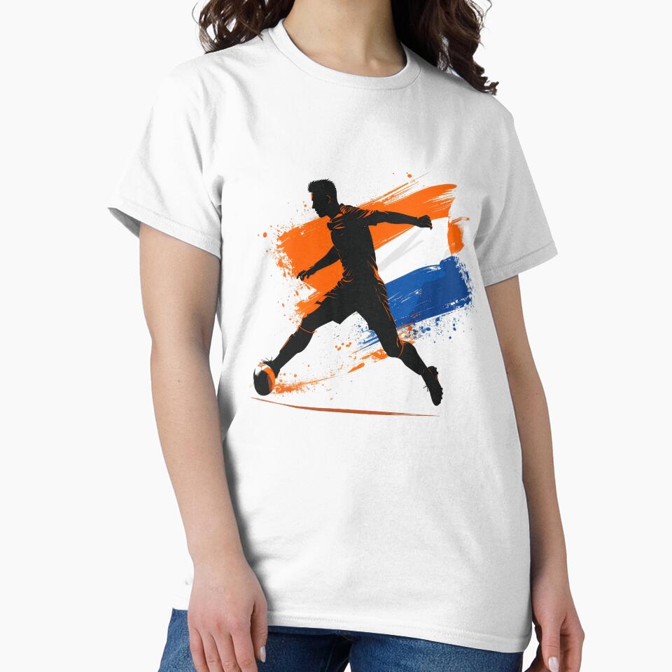 Netherlands Soccer Player Art — Holland Football Flag Action Fan Print by icemanphotos