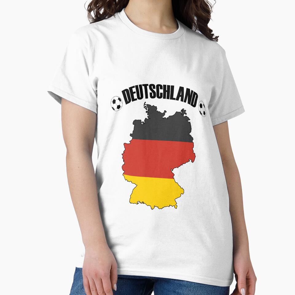 Deutschland Football Map - German Flag Soccer Ball by TravelScientist