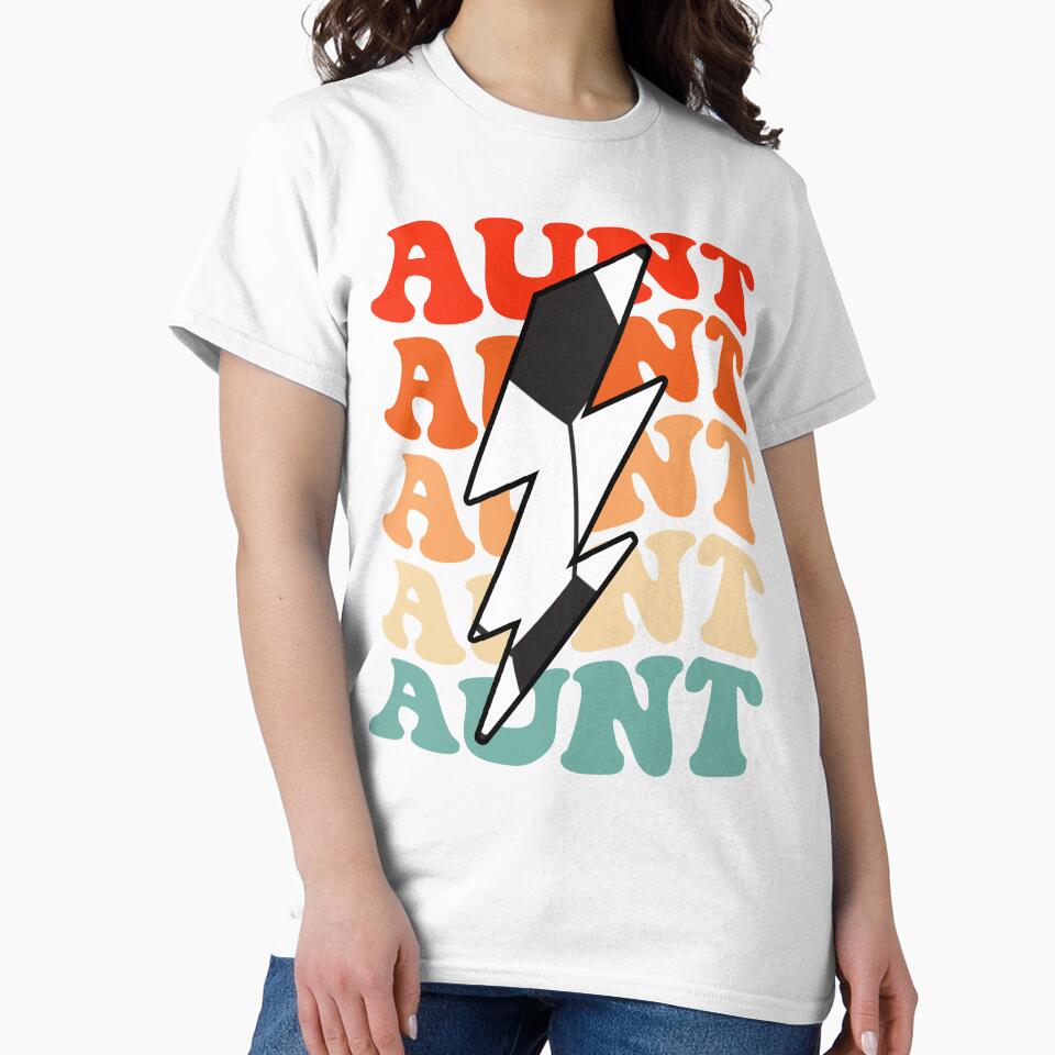 Soccer Aunt Retro Groovy Lightning Bolt Mother’s Day by Christina-grich