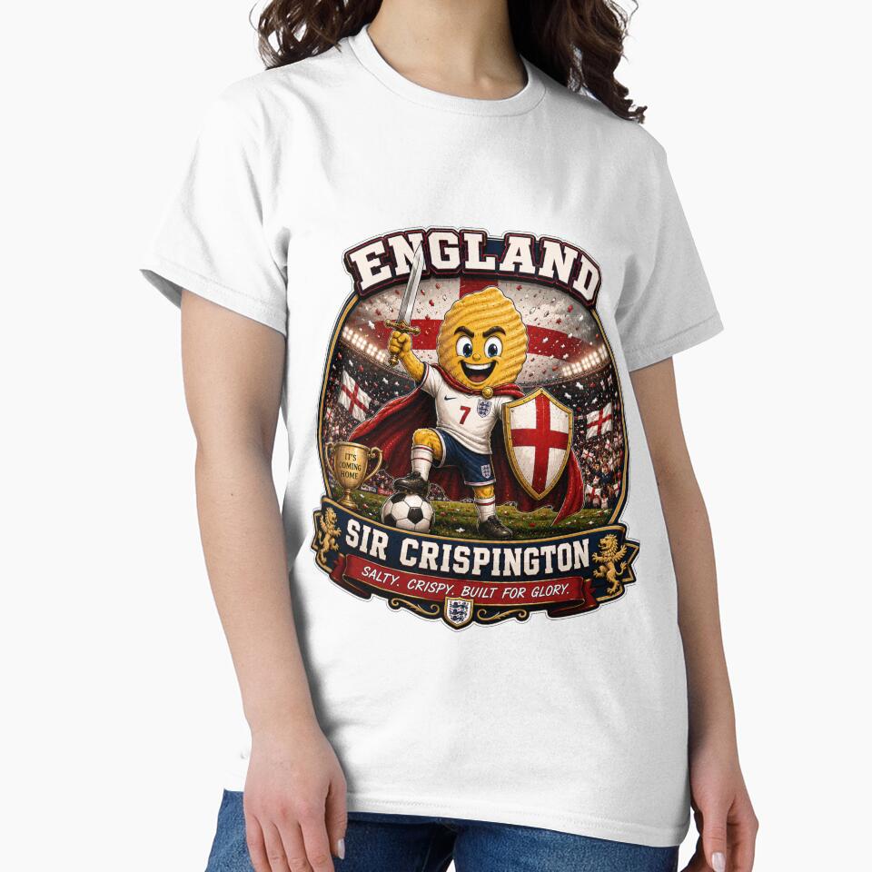 England Crisp Knight Football Mascot Sticker | Sir Crispington Soccer Fan Design by Snackwave Ninety