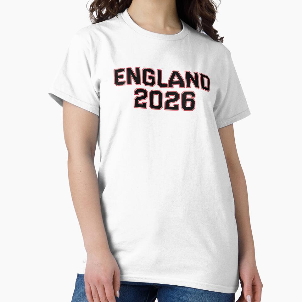 England 2026 World Cup (Black with White & Red Outline) by STUDIO-72