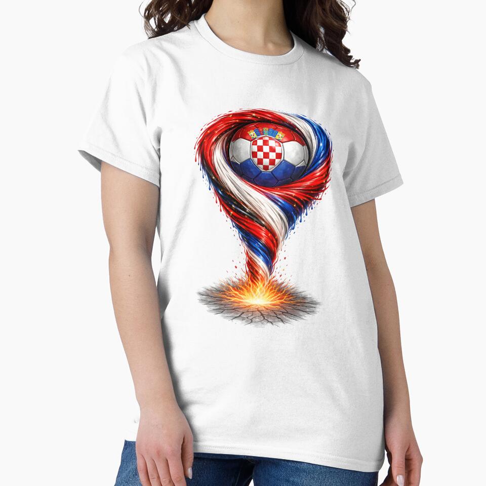 Croatia Football Tornado: Red and White Checkerboard Art by FunToTheFullest