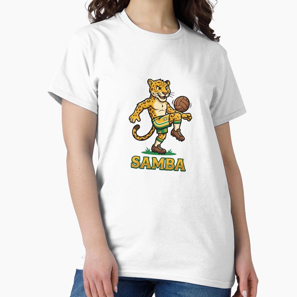 Vintage Brazilian Football Fan Golden Jaguar Shirt by Mr-wow