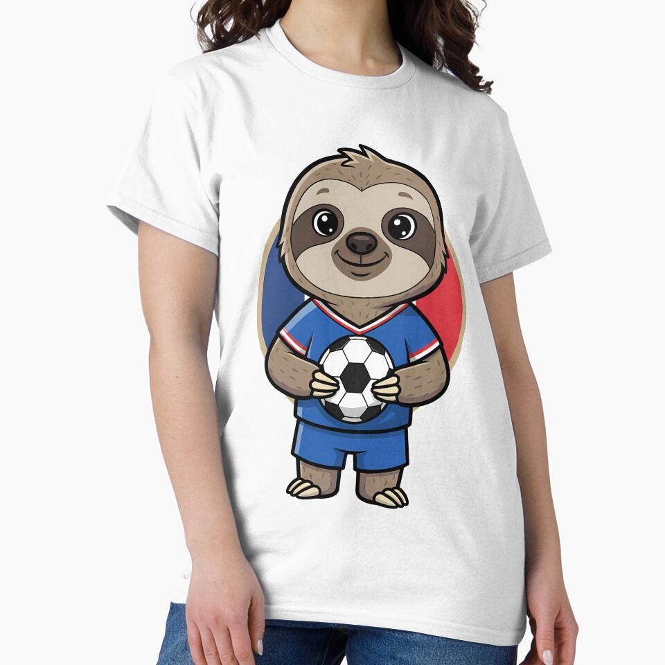 Cute Sloth France Soccer Football Fan by k3rstman1