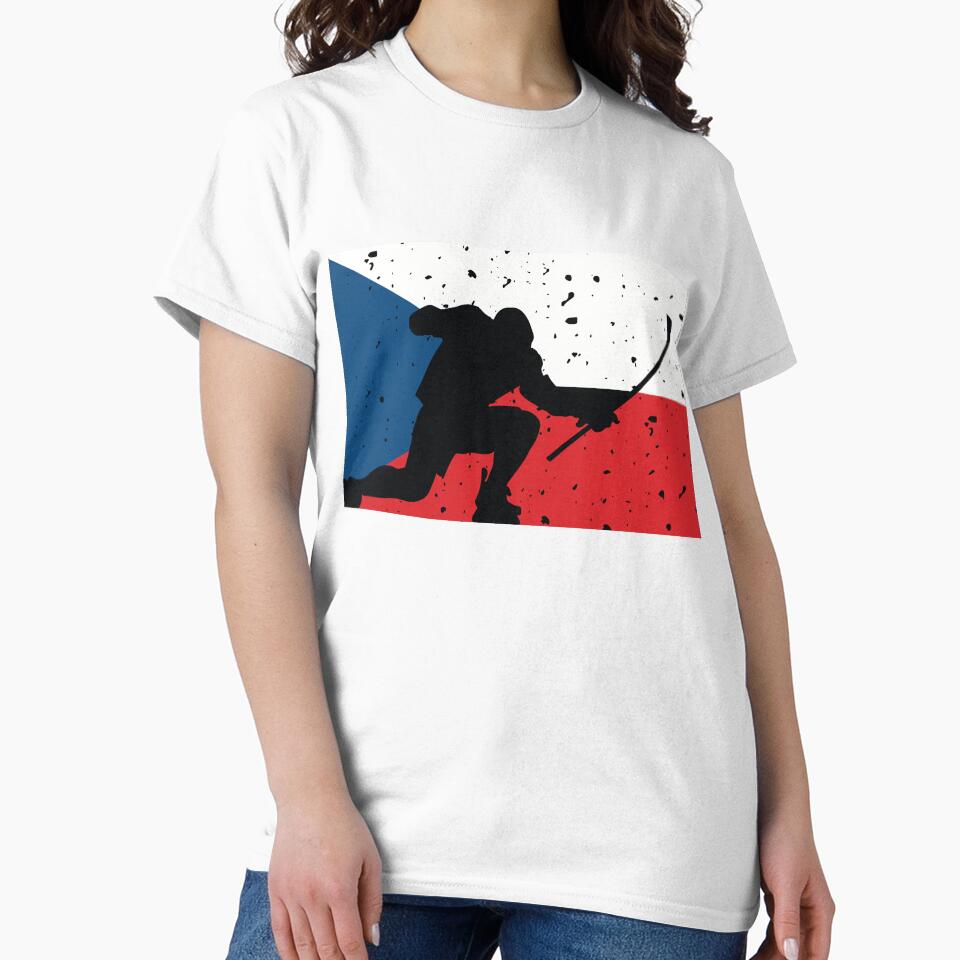 Czech Ice Hockey Silhouette Celebration Distressed by CanvasTee