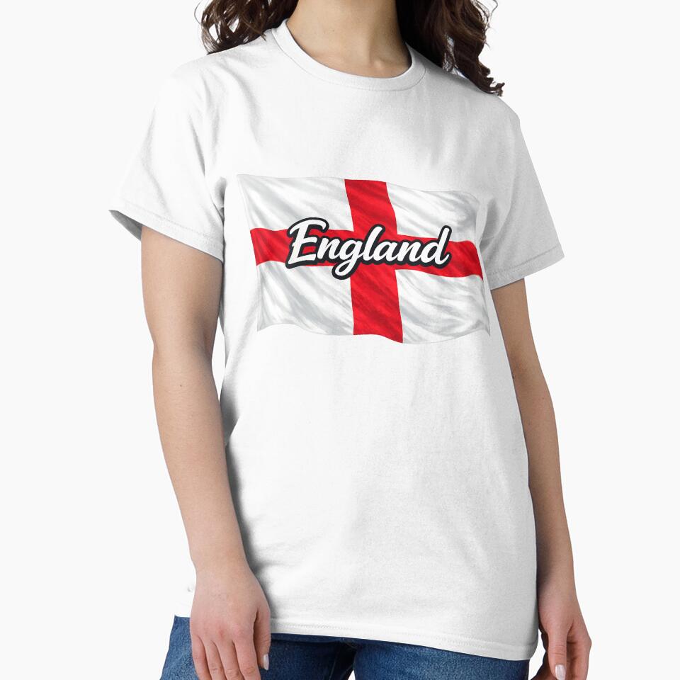 England Waving Flag Design – St George’s Cross Patriotic England Pride Graphic by GarnerSupplyCo