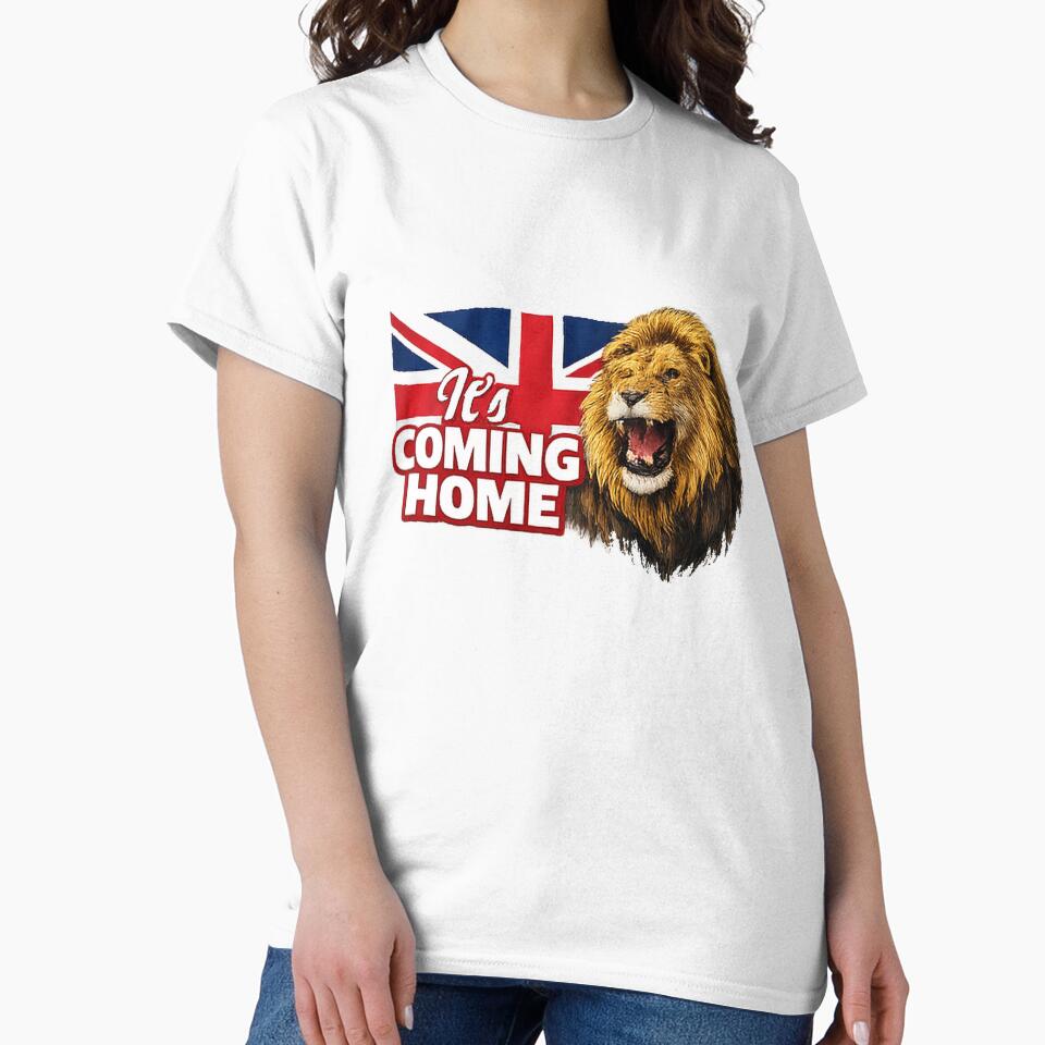 England It’s Coming Home Lion Football Fan Design by OfficeFighter