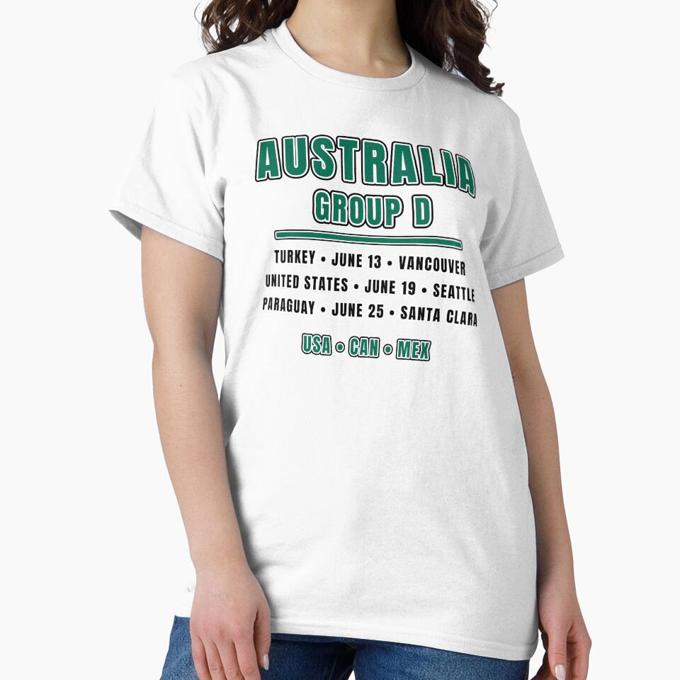 Australia Football Fixtures T-Shirt – Group D Schedule Shirt by The Hairy Melon