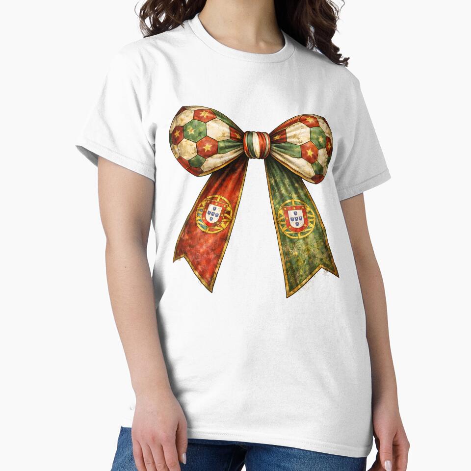 Patriotic Soccer Ball with Portugal Flag Bow – Soccer Fan Coquette Bow by MuniraWearify