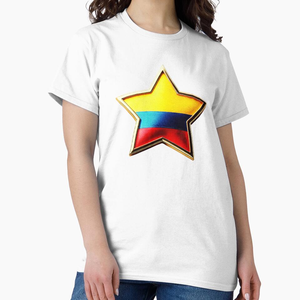 Colombia Pride - Shiny Patriotic Star Flag Design by Highlandkings