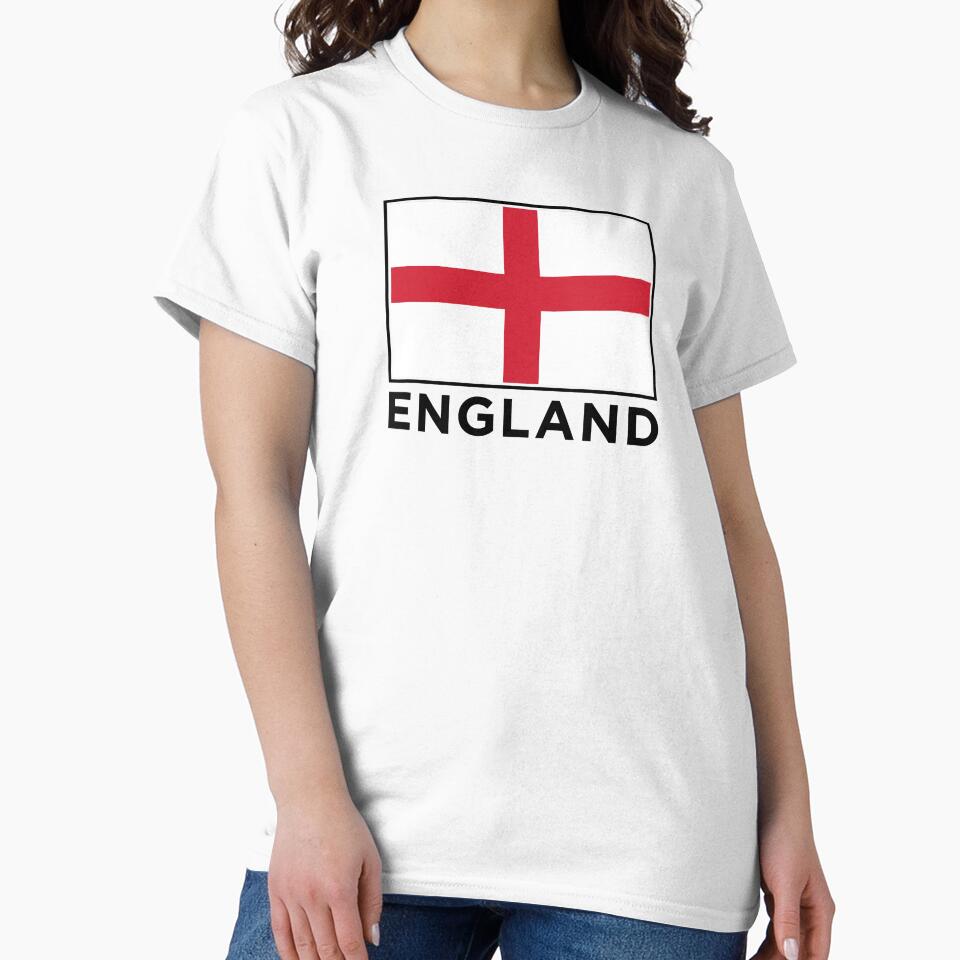 England Flag (Text Under on White) by STUDIO-72