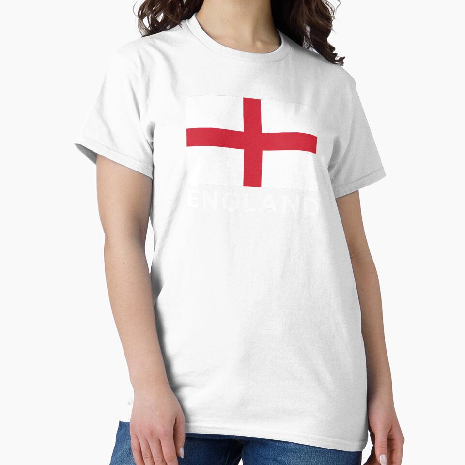 England Flag (Text Under on Black) by STUDIO-72