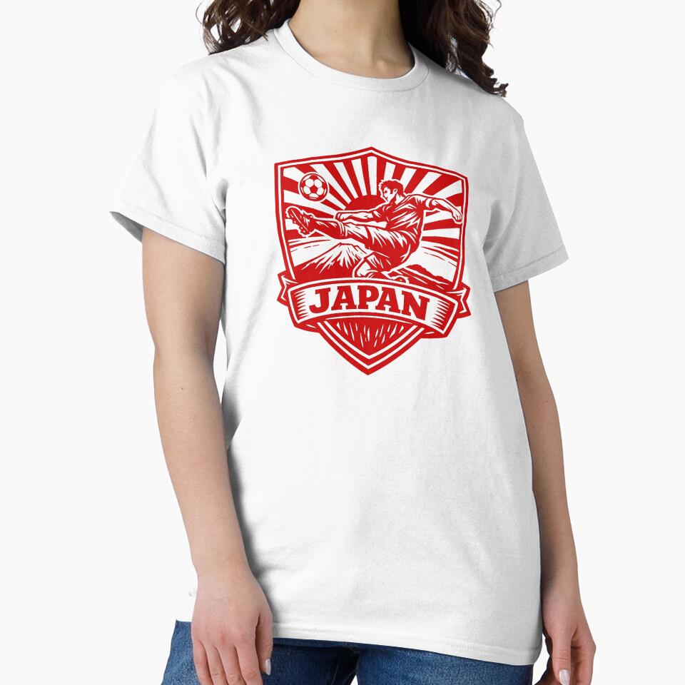 Japan Soccer Kick Crest – Rising Sun Football Design | Japanese Sports Graphic Tee by JonelCrafts
