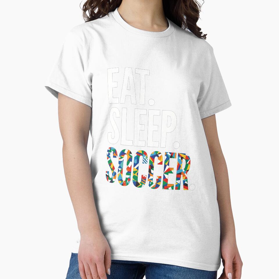 Eat Sleep Soccer Colorful Typography Sports Fan by TeNovaStudio