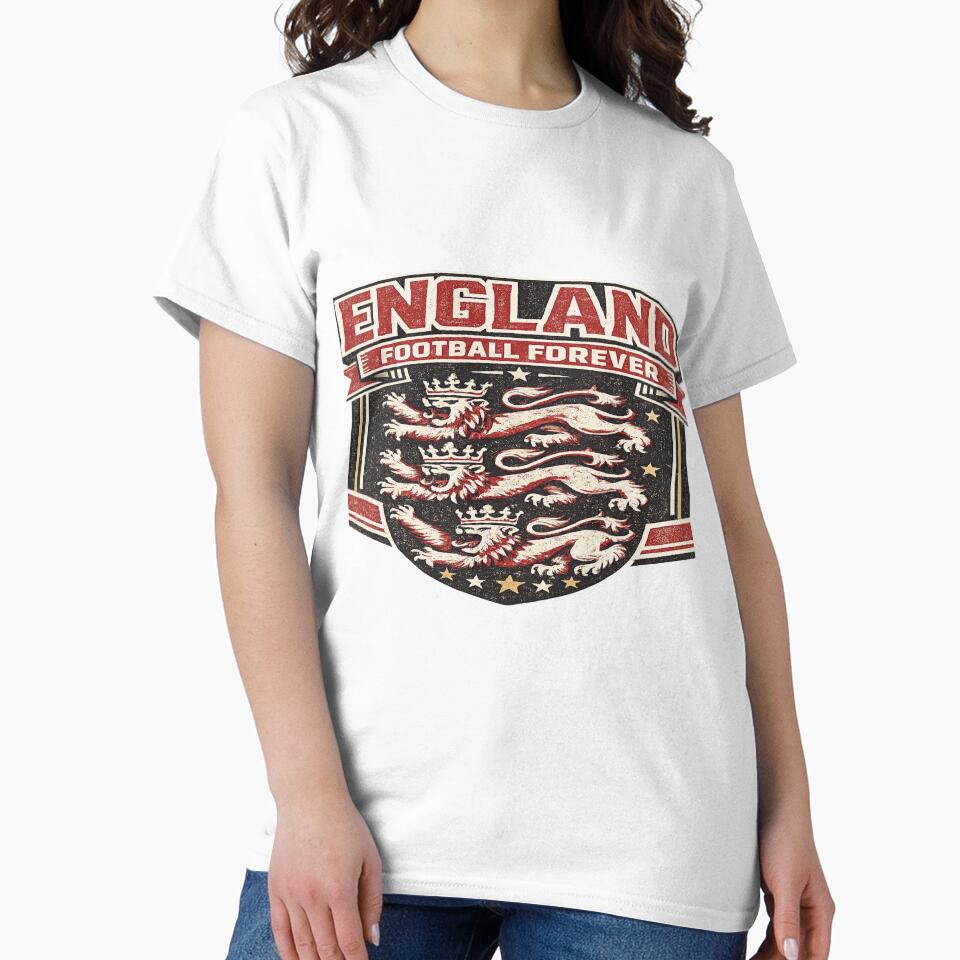 England Football Forever Vintage Three Lions T-Shirt by ArthUpscale