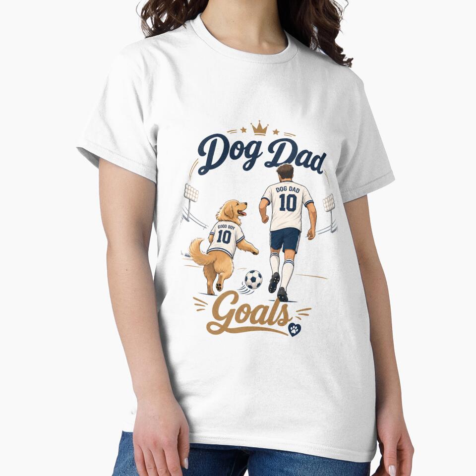 Soccer Golden Retriever Dog Dad Goals Kawaii T-Shirt Sticker by Ashley critters