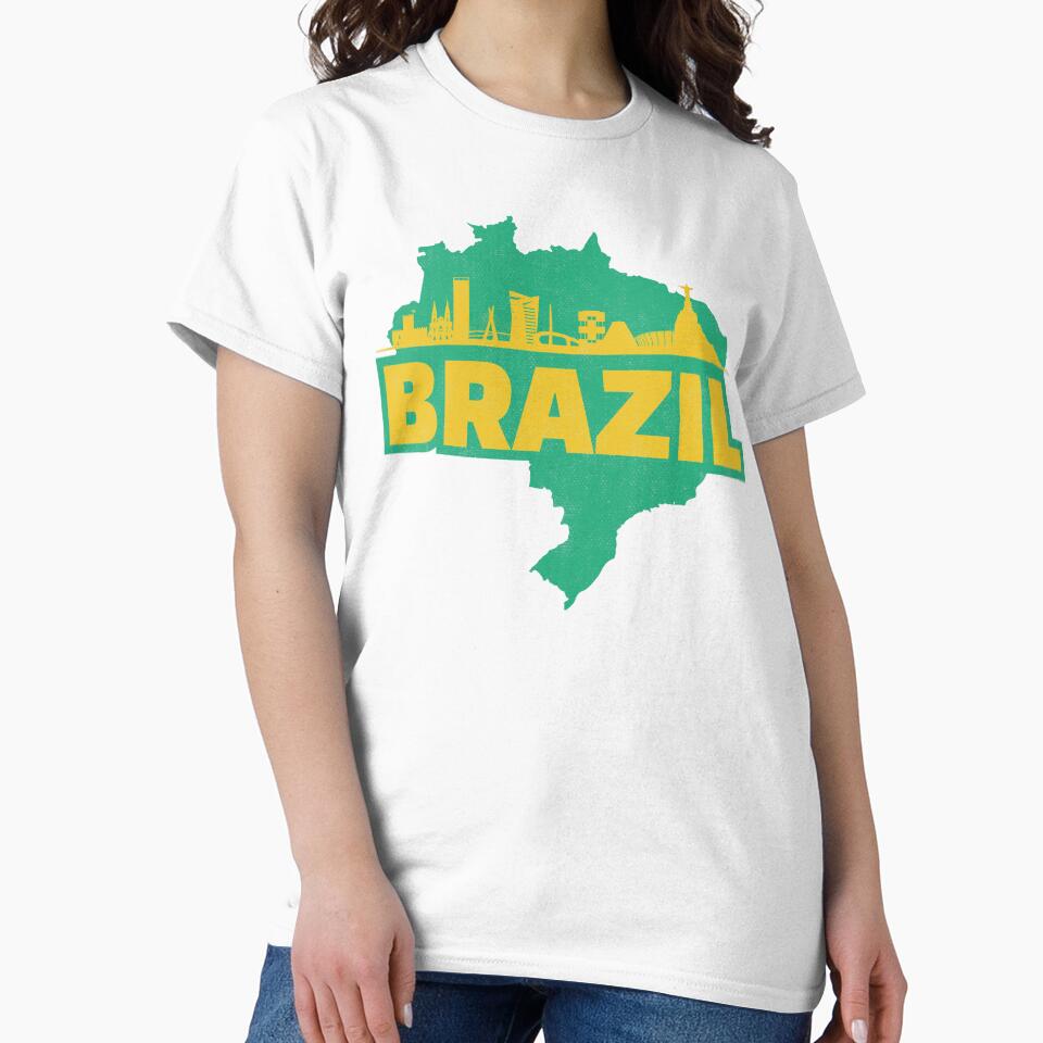 Retro Brazil Map and Skyline by UNK-Fatigues